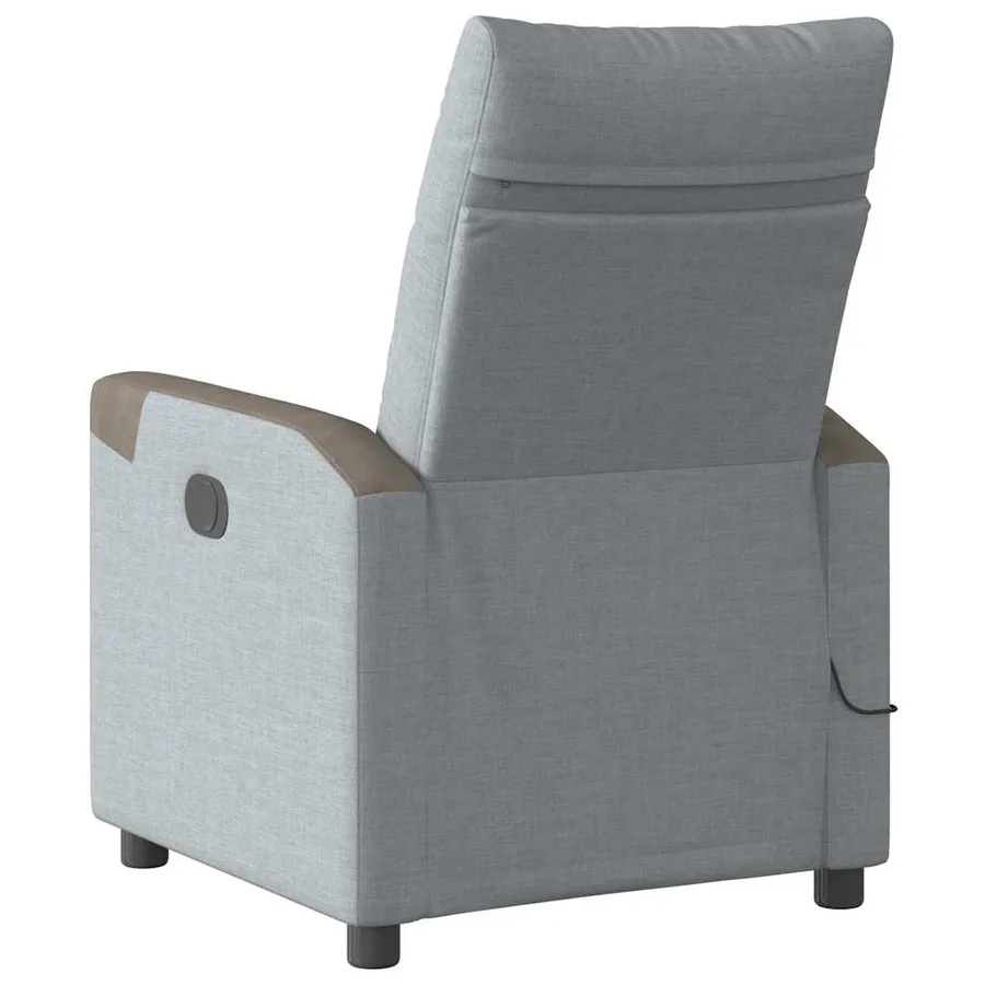 Fauteuil de massage inclinable électrique gris clair tissu - 7
