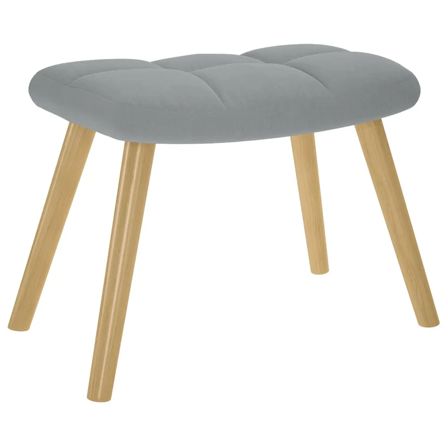 Chaise à bascule avec repose-pied Gris clair Tissu - 5