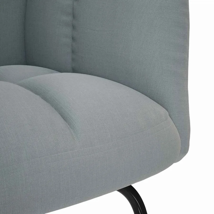 Chaise à bascule avec repose-pied Gris clair Tissu - 8