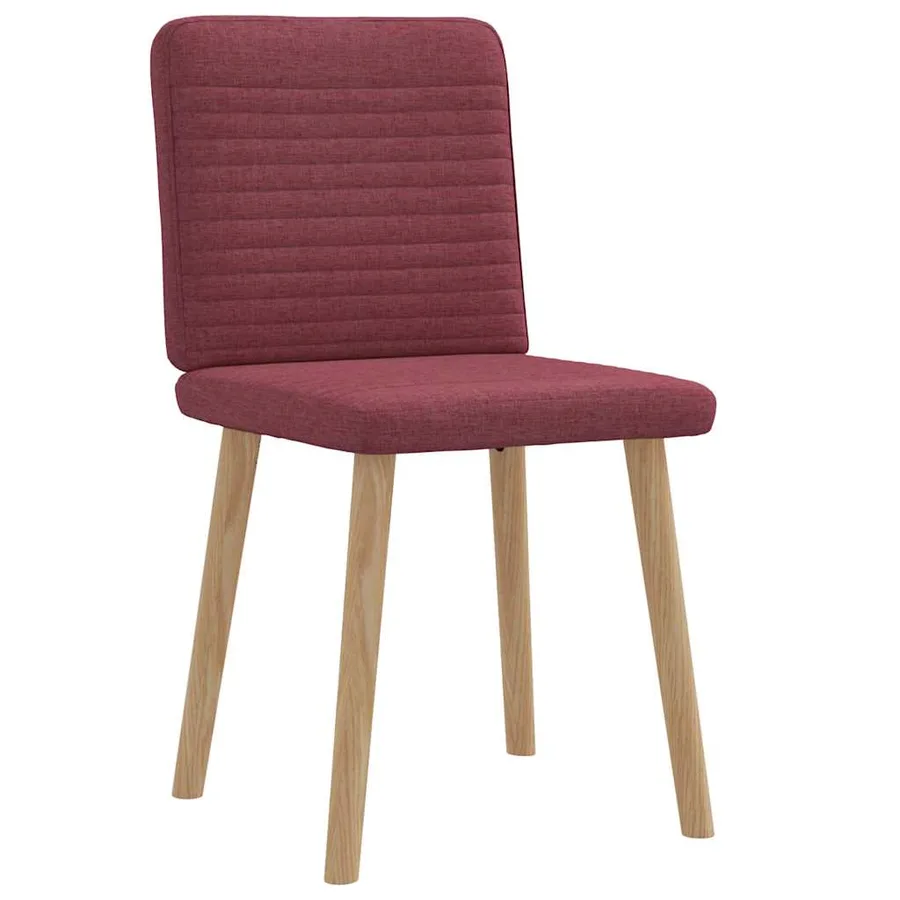 Chaises à manger lot de 2 rouge bordeaux tissu - 3