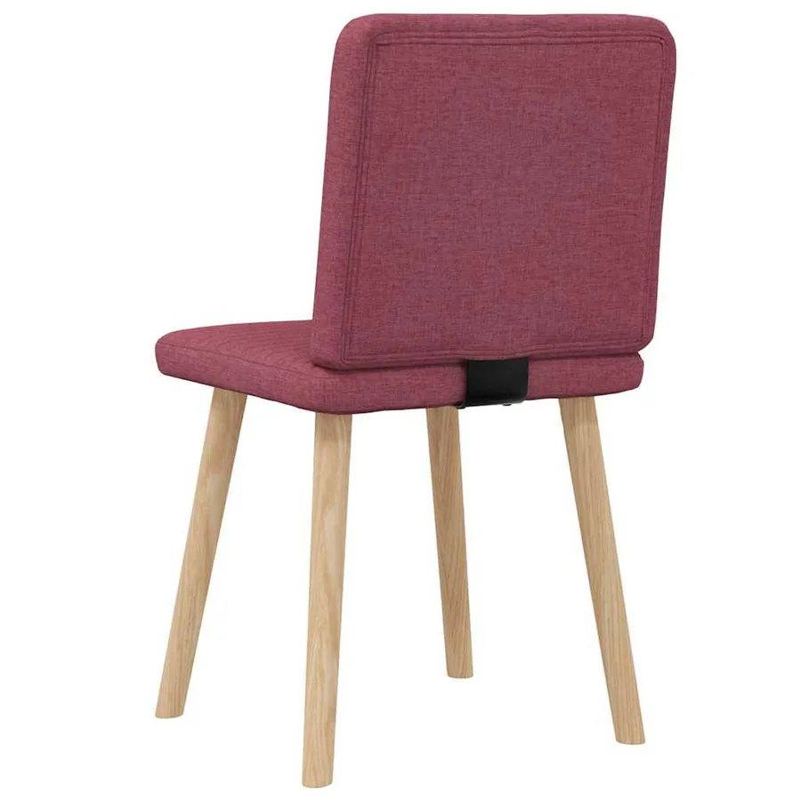 Chaises à manger lot de 2 rouge bordeaux tissu - 6
