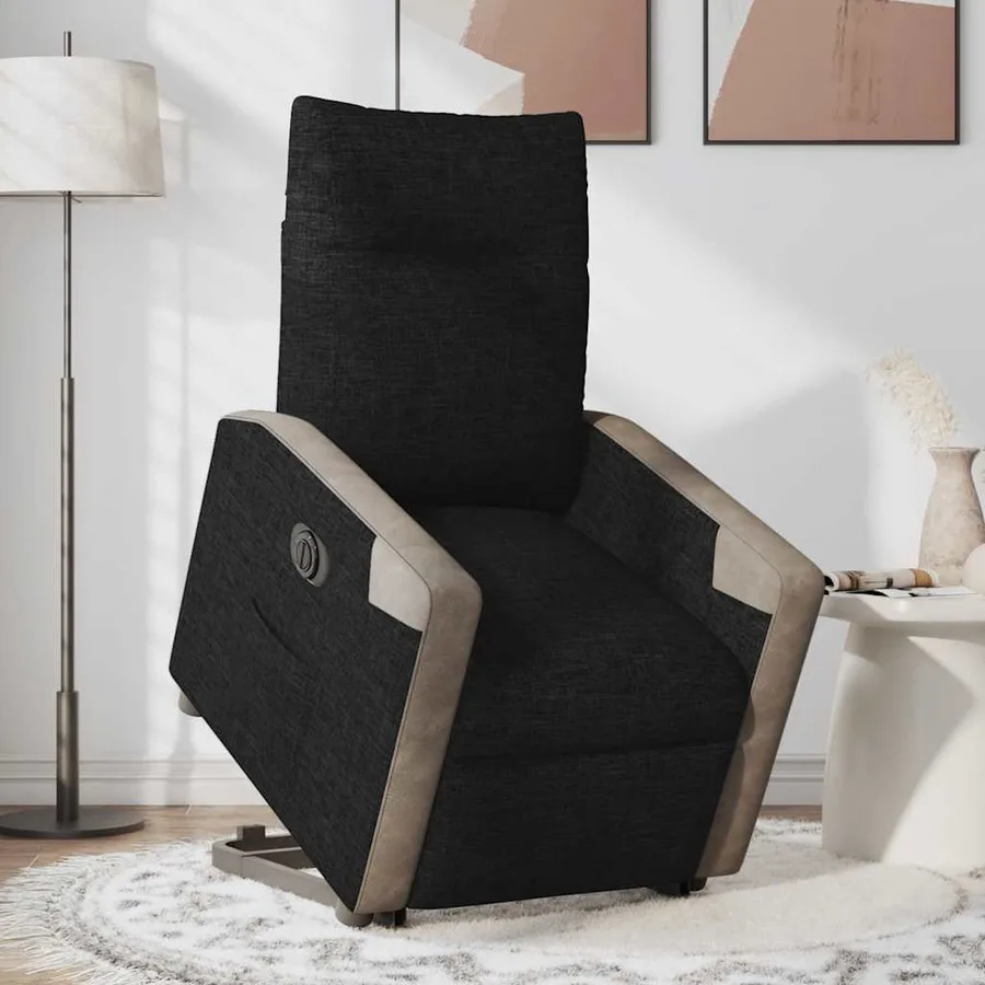 Fauteuil inclinable électrique noir tissu - 3