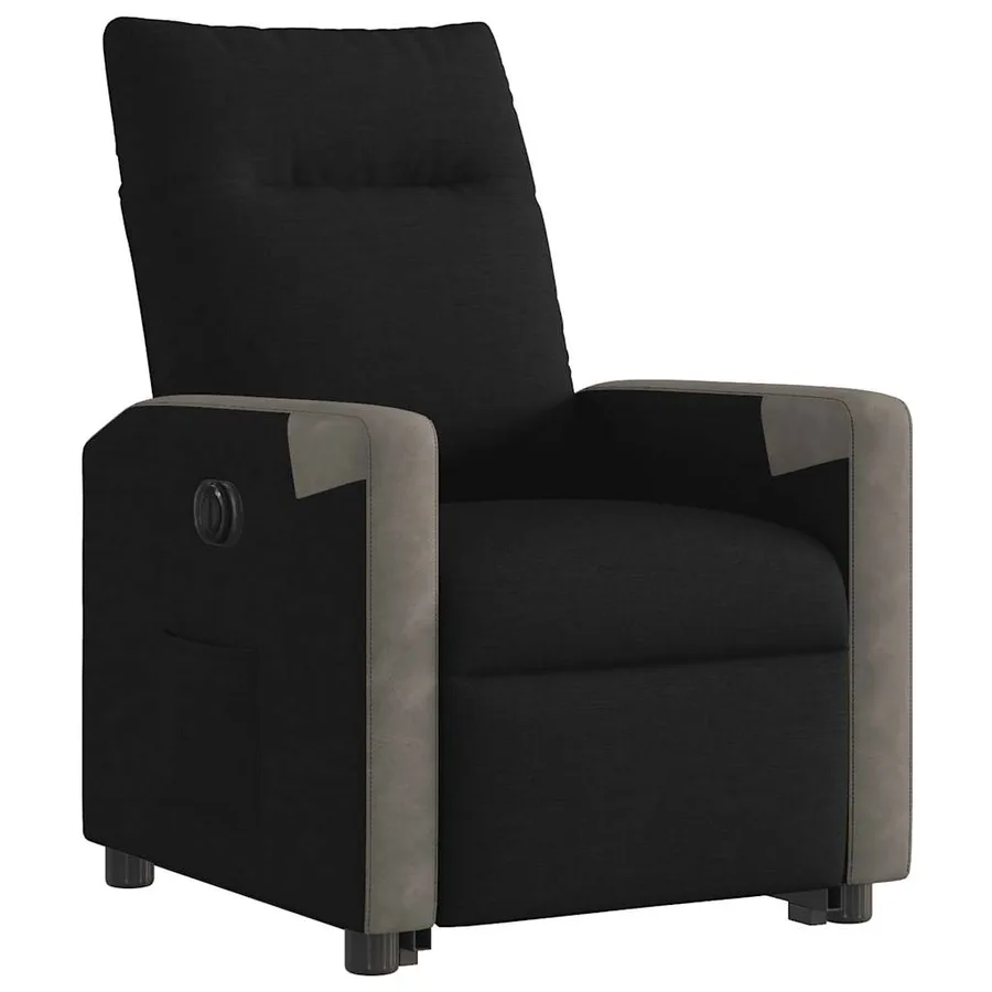 Fauteuil inclinable électrique noir tissu - 4