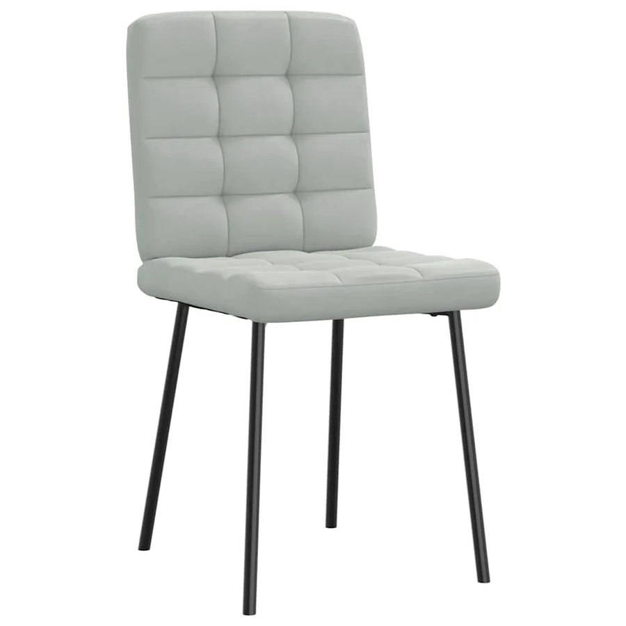 Chaises à manger lot de 2 Gris clair Velours - 3