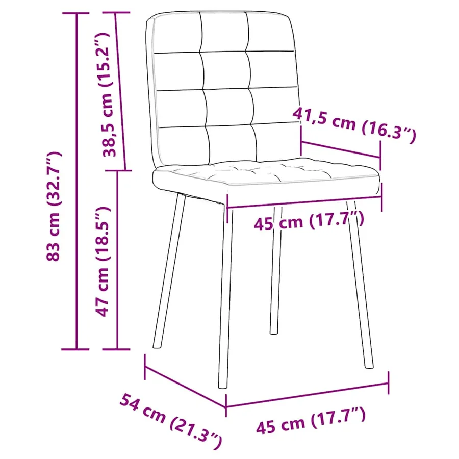 Chaises à manger lot de 2 Gris clair Velours - 9