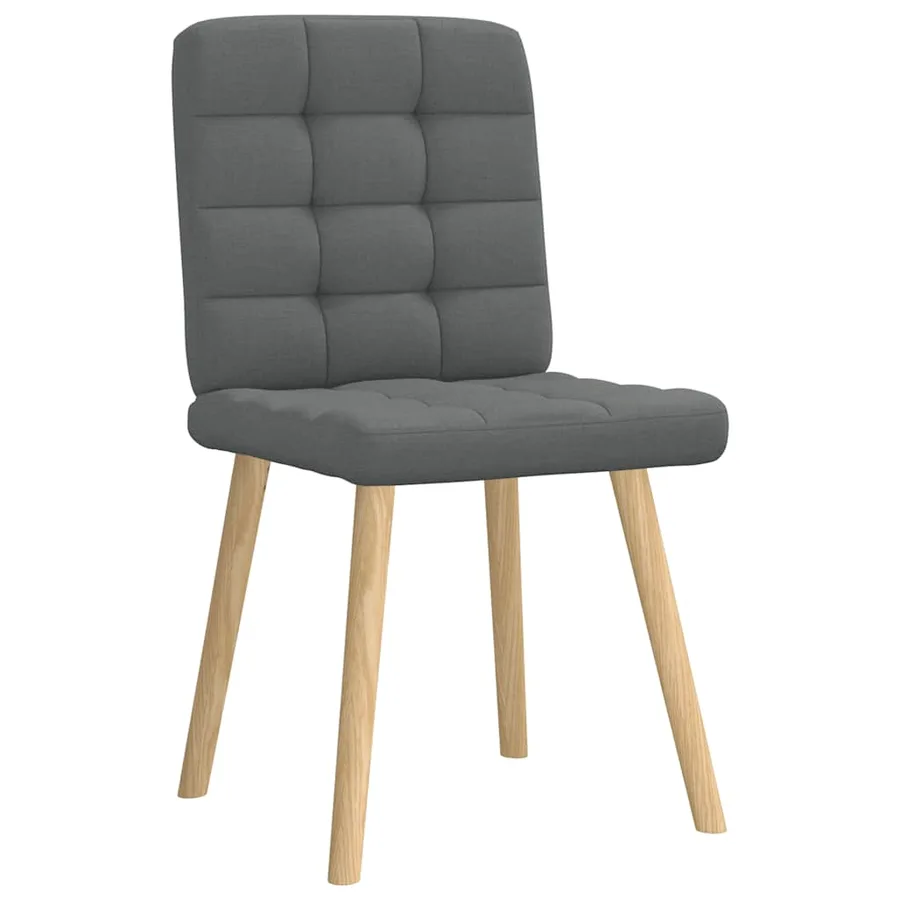 Chaises à manger lot de 4 gris foncé tissu - 3