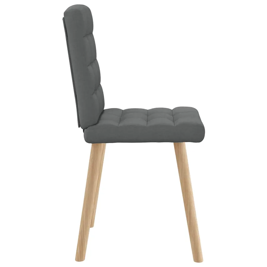 Chaises à manger lot de 4 gris foncé tissu - 5