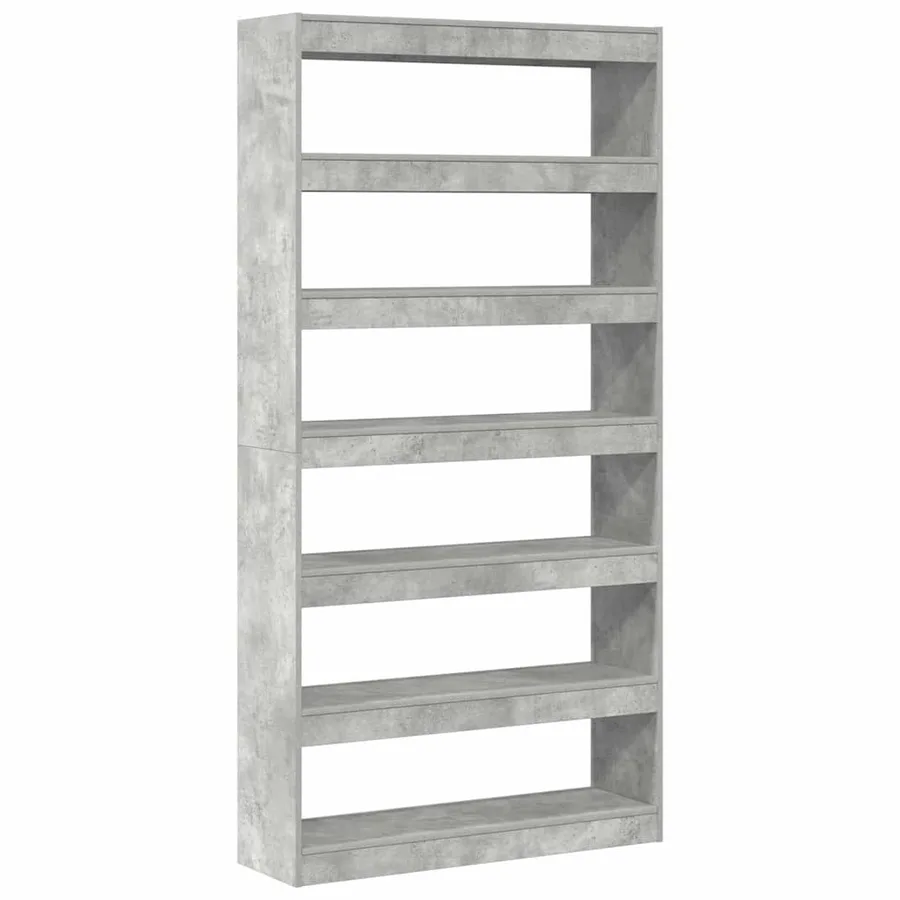 Bibliothèque Gris béton 100 x 30 x 198 cm Bois d'ingénierie - 2