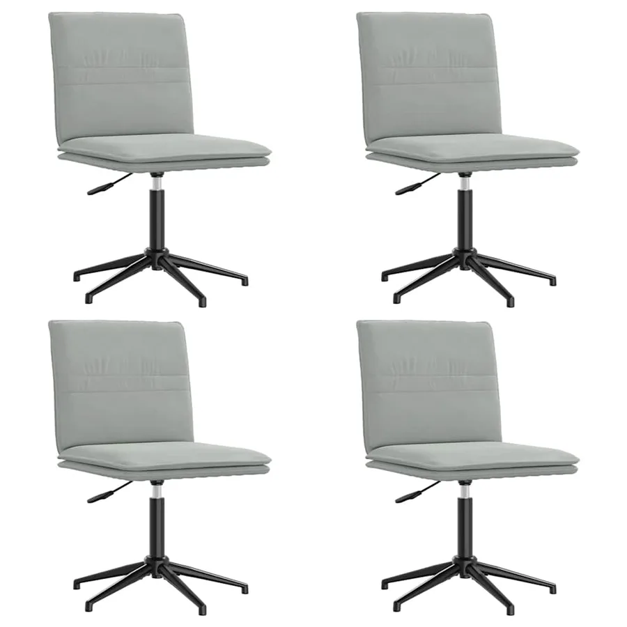 Chaises à manger lot de 4 Gris clair Velours - 2