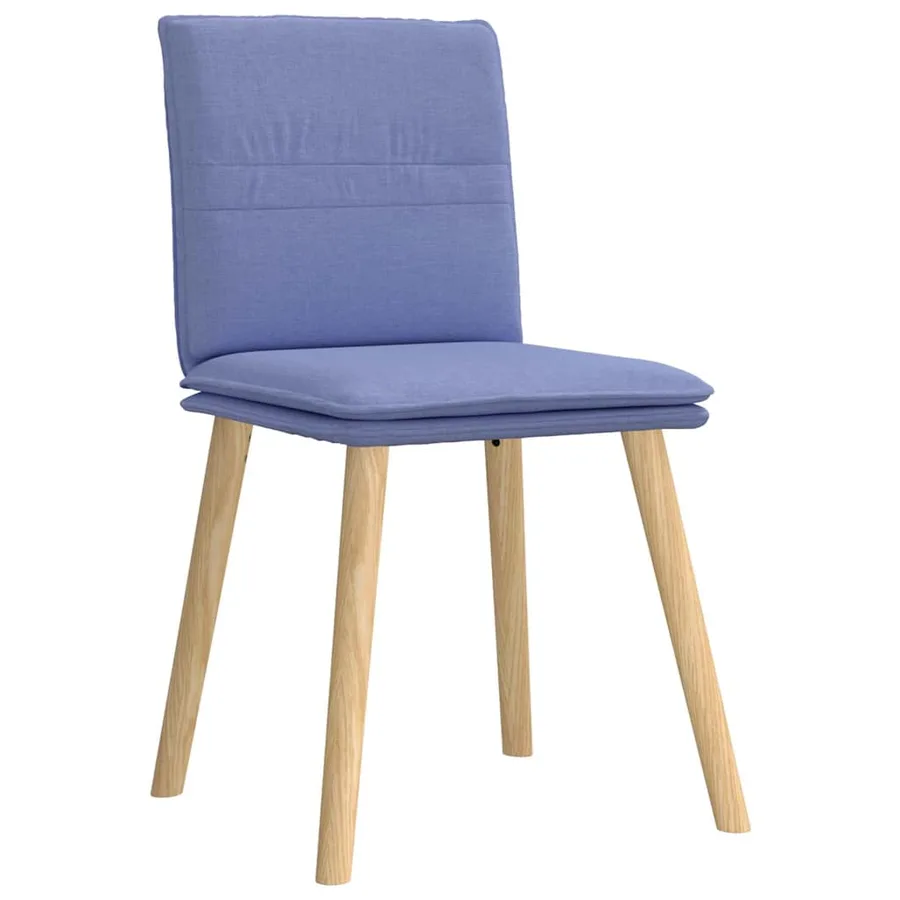 Chaises à manger lot de 6 bleu jean tissu - 3