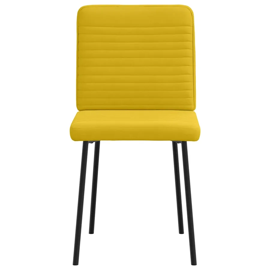 Chaises à manger lot de 6 jaune velours - 4