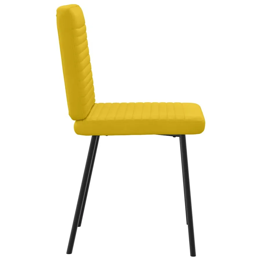 Chaises à manger lot de 6 jaune velours - 5