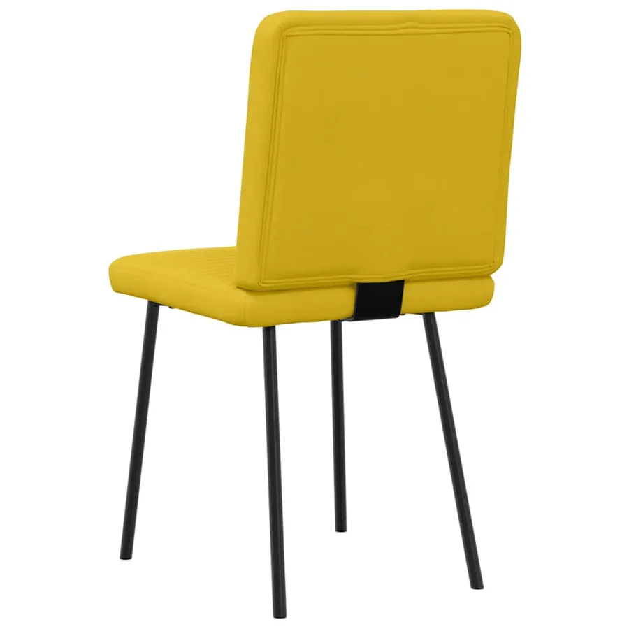 Chaises à manger lot de 6 jaune velours - 6