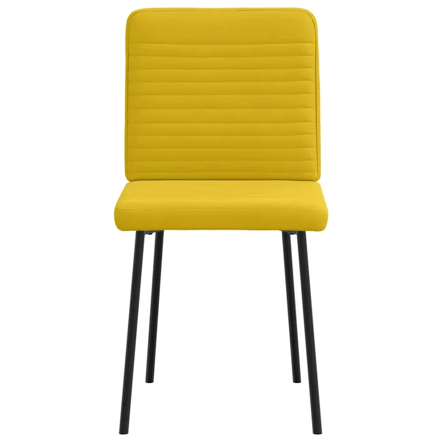 Chaises à manger lot de 4 jaune velours - 4