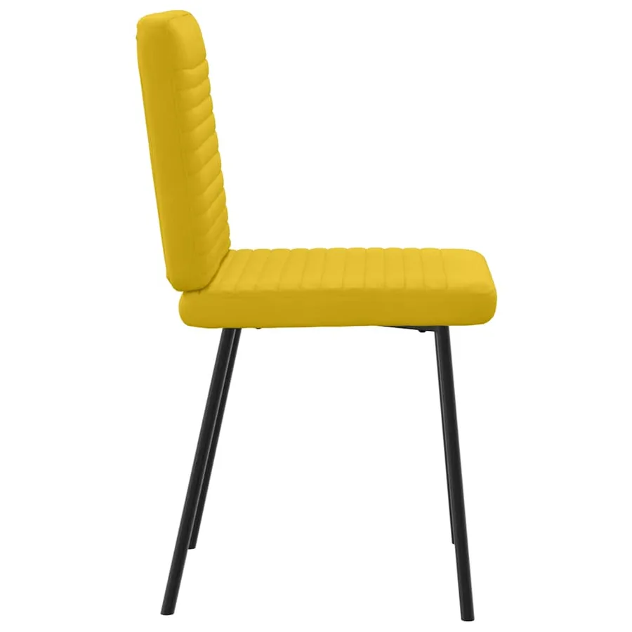 Chaises à manger lot de 4 jaune velours - 5
