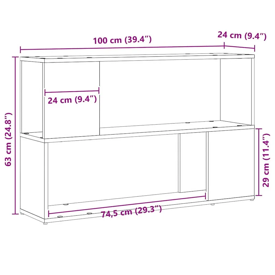 Ensemble meuble TV Noir 100 x 24 x 63 cm Bois d'ingénierie - 10