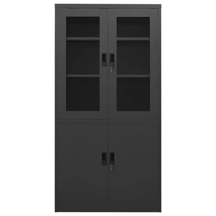 Armoire de bureau Anthracite 90x40x180 cm Acier - 2