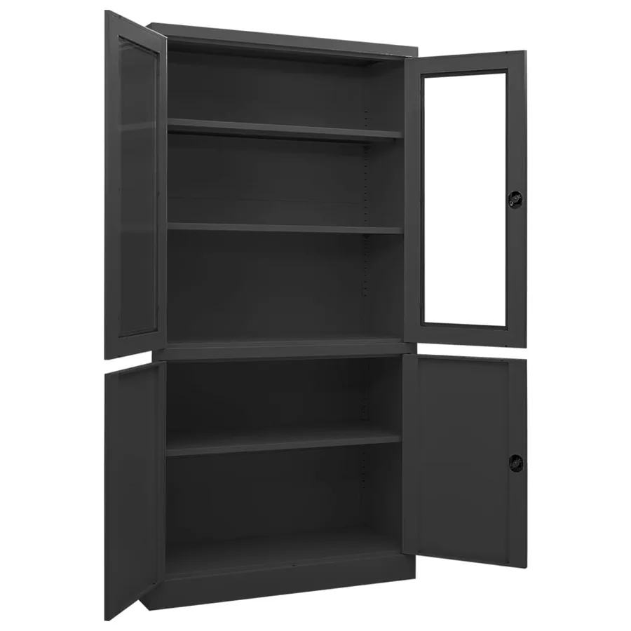Armoire de bureau Anthracite 90x40x180 cm Acier - 5