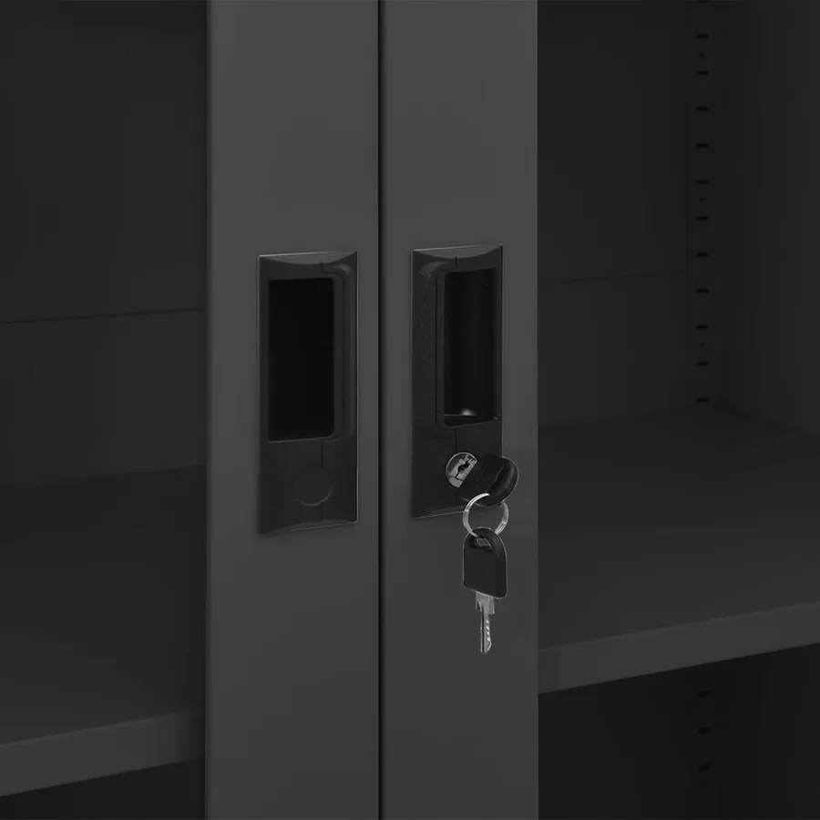 Armoire de bureau Anthracite 90x40x180 cm Acier - 6