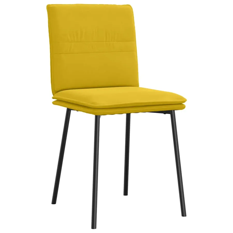 Chaises à manger lot de 6 jaune velours - 3