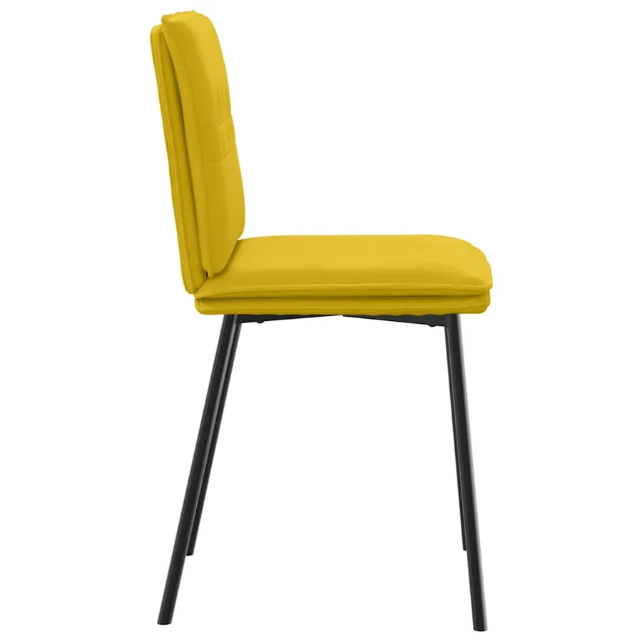 Chaises à manger lot de 6 jaune velours - 5