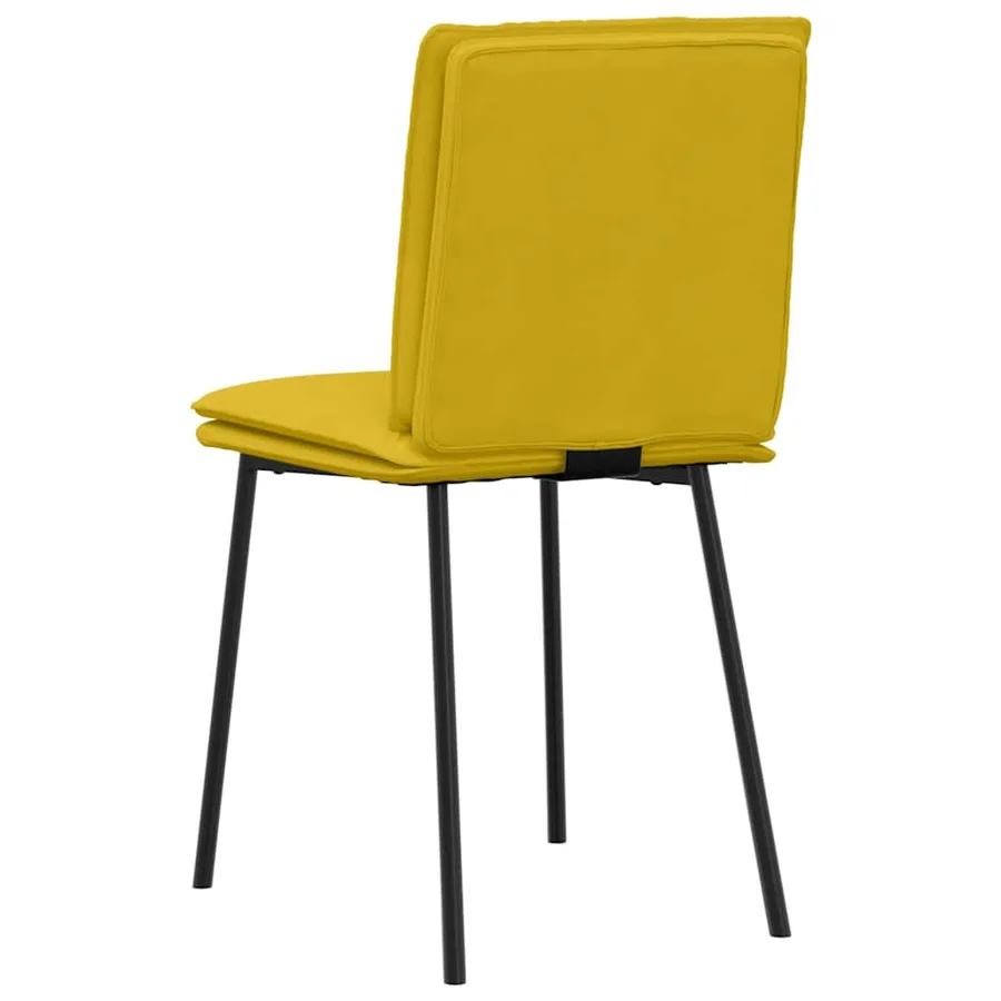 Chaises à manger lot de 6 jaune velours - 6