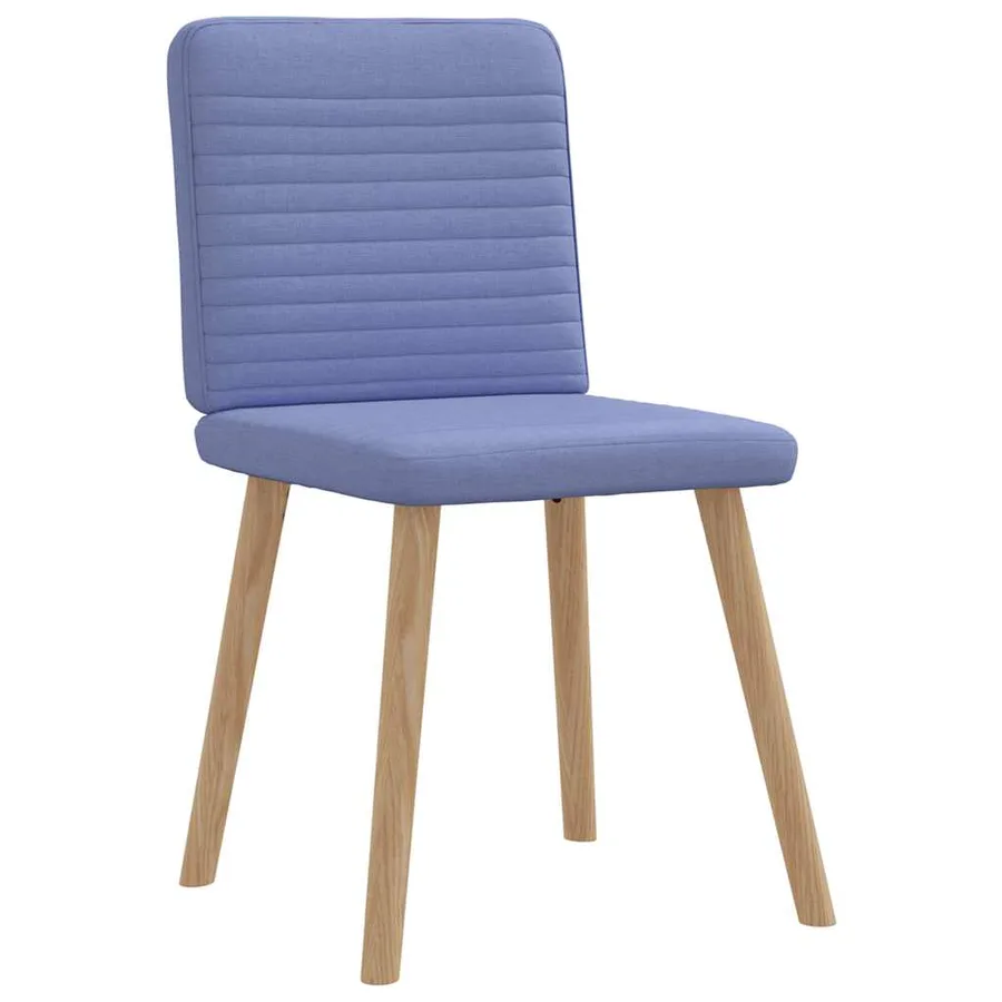 Chaises à manger lot de 4 bleu jean tissu - 3