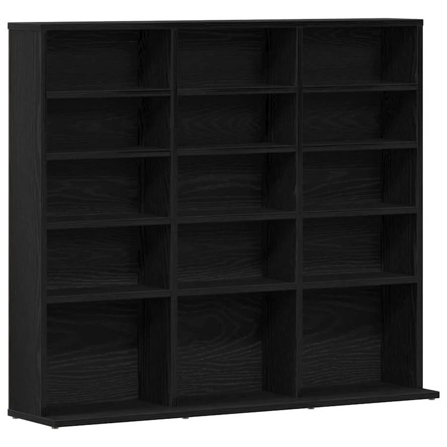 Meuble CD en chêne noir 100 x 23 x 89,5 cm bois d'ingénierie - 2
