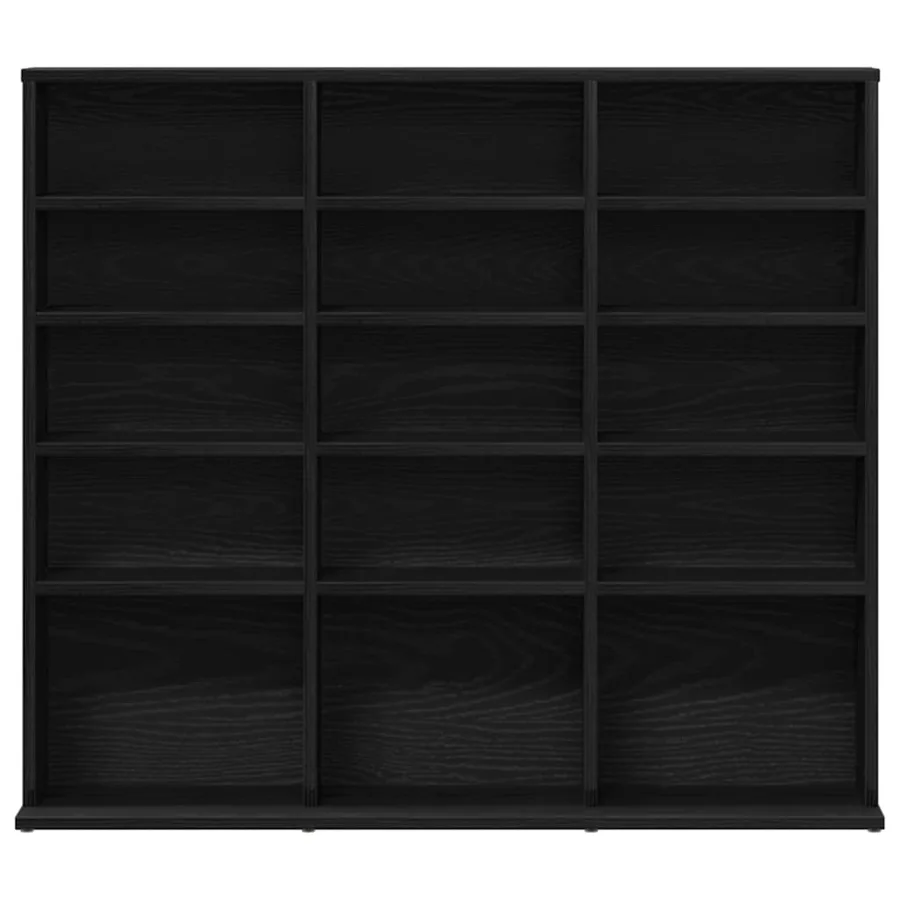 Meuble CD en chêne noir 100 x 23 x 89,5 cm bois d'ingénierie - 4