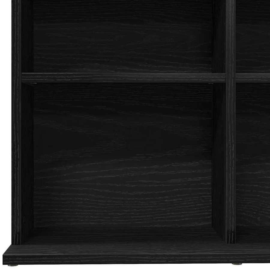 Meuble CD en chêne noir 100 x 23 x 89,5 cm bois d'ingénierie - 7