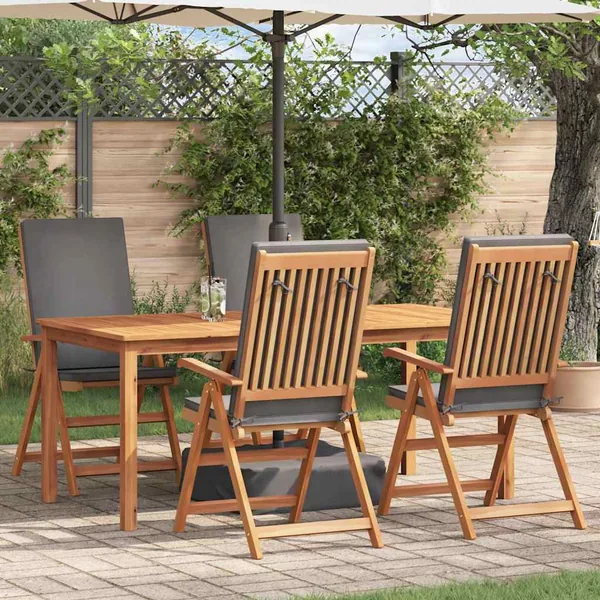 Chaise de jardin 4 pcs Marron et gris 57 x 71,5 x 104 cm