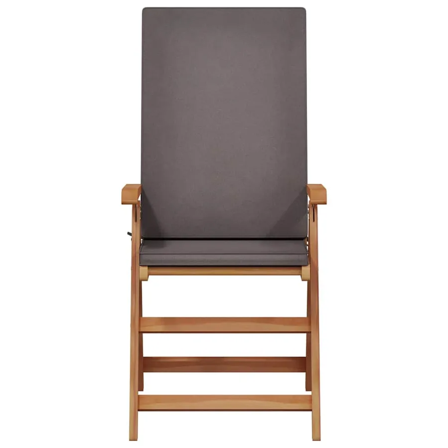 Chaise de jardin 4 pcs Marron et gris 57 x 71,5 x 104 cm - 5