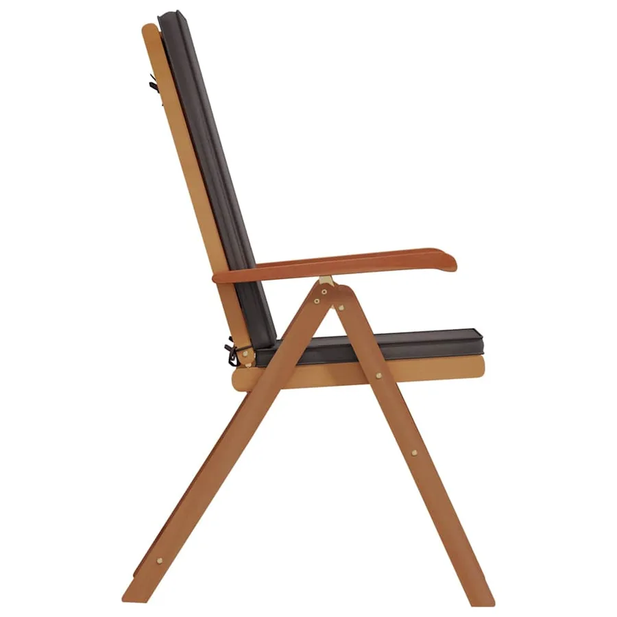 Chaise de jardin 4 pcs Marron et gris 57 x 71,5 x 104 cm - 6