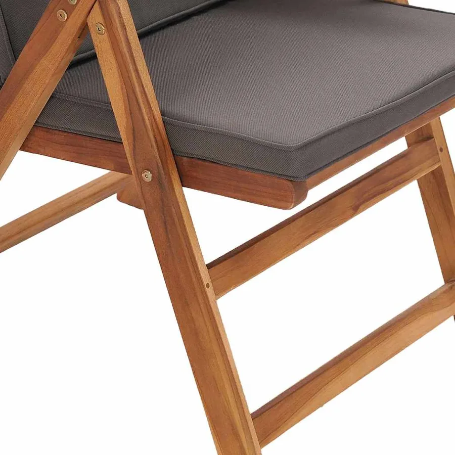 Chaise de jardin 4 pcs Marron et gris 57 x 71,5 x 104 cm - 8
