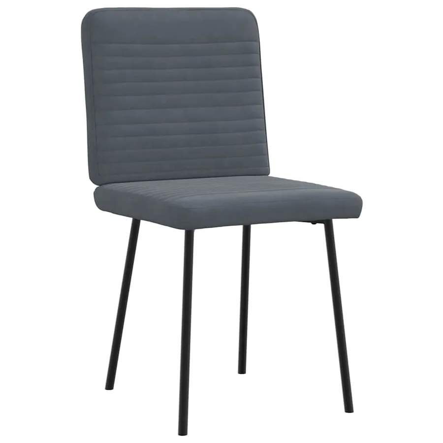 Chaises à manger lot de 6 gris foncé velours - 3