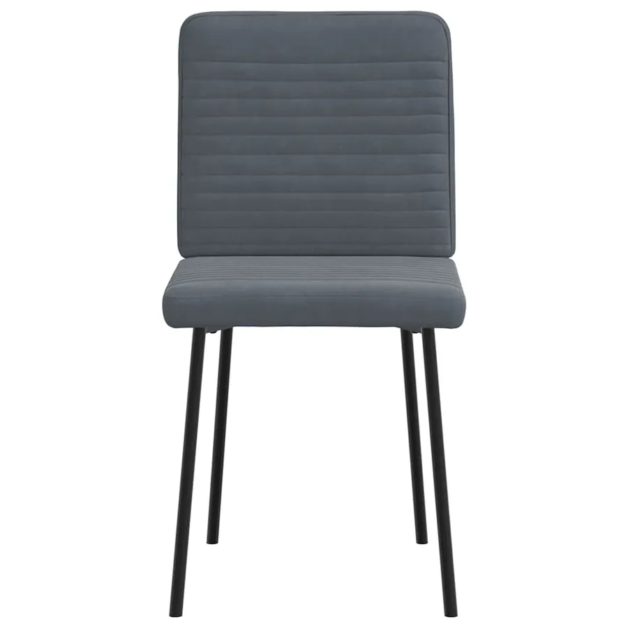 Chaises à manger lot de 6 gris foncé velours - 4