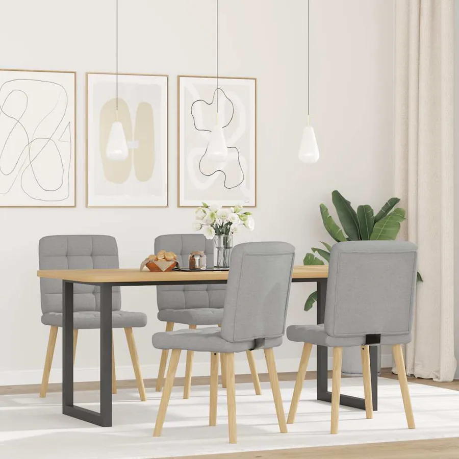 Chaises à manger lot de 4 gris nuage tissu - 2