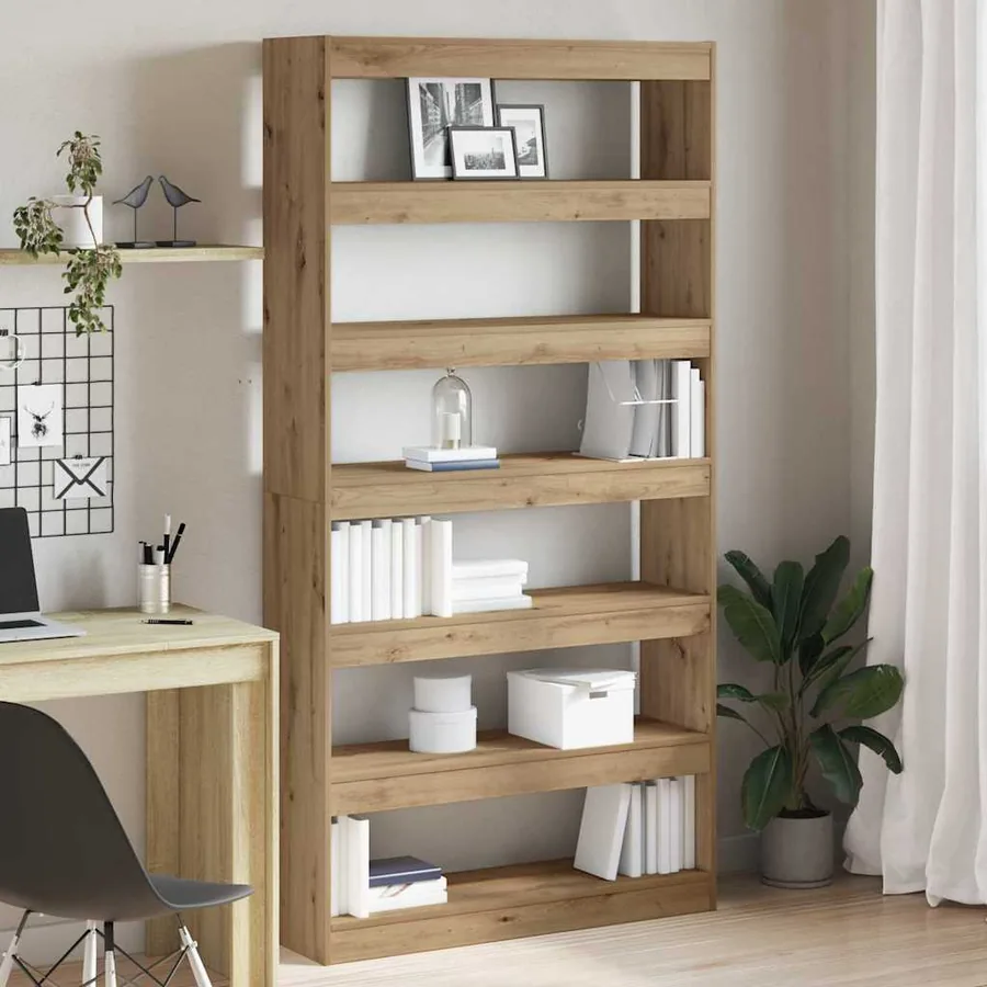 Bibliothèque 6 niveaux 100 x 30 x 198 cm Bois d'ingénierie
