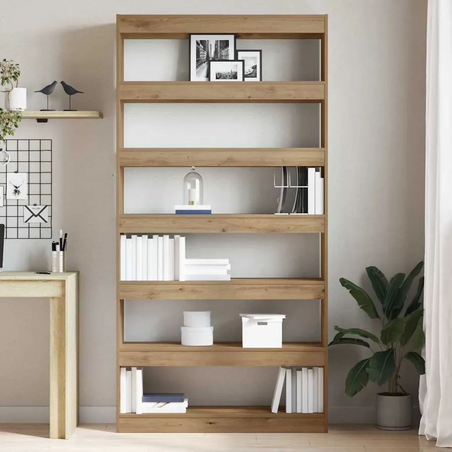Bibliothèque 6 niveaux 100 x 30 x 198 cm Bois d'ingénierie - 4
