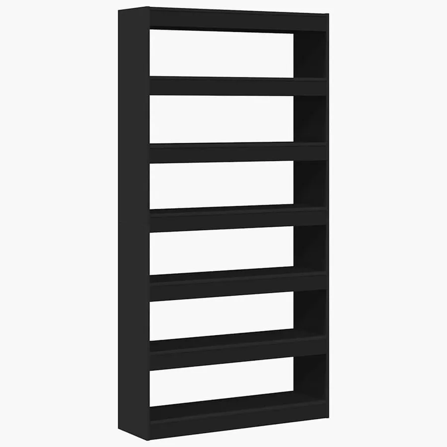 Bibliothèque Noir 100 x 30 x 198 cm Bois d'ingénierie - 2