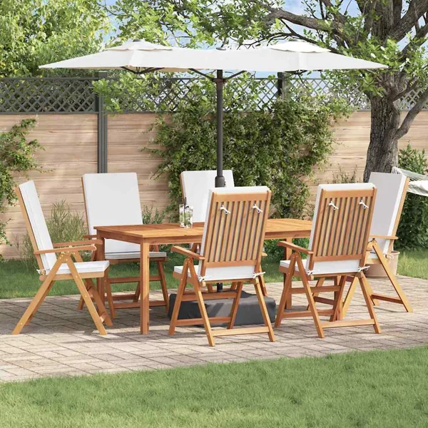 Chaise de jardin 6 pcs Marron et blanc 57 x 71,5 x 104 cm