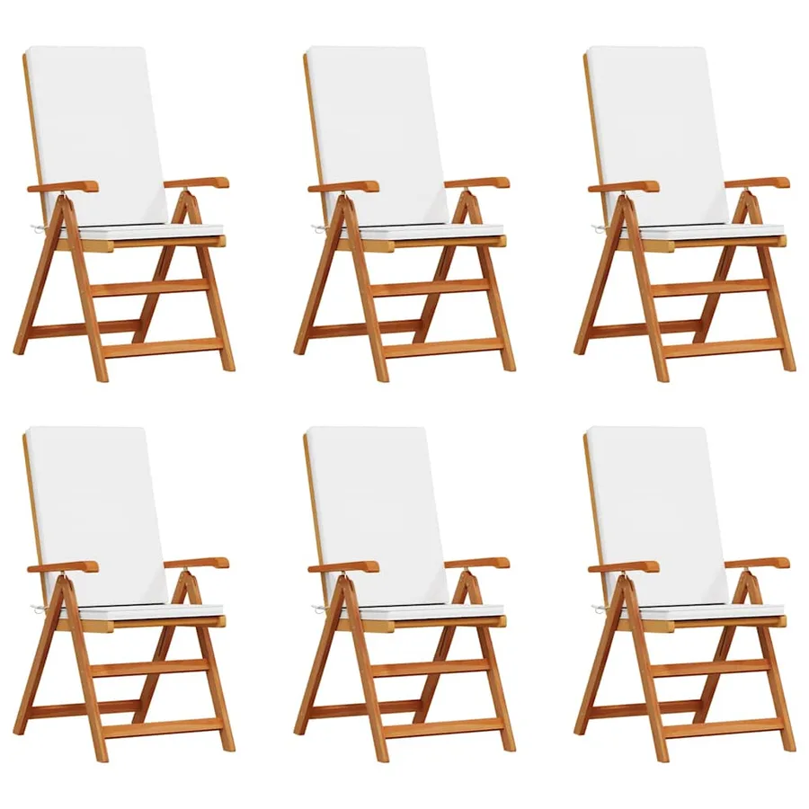 Chaise de jardin 6 pcs Marron et blanc 57 x 71,5 x 104 cm - 2