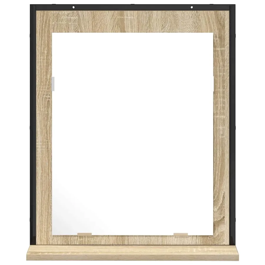 Miroir de salle de bain avec étagère Noir 50 x 12 x 60 cm - 5