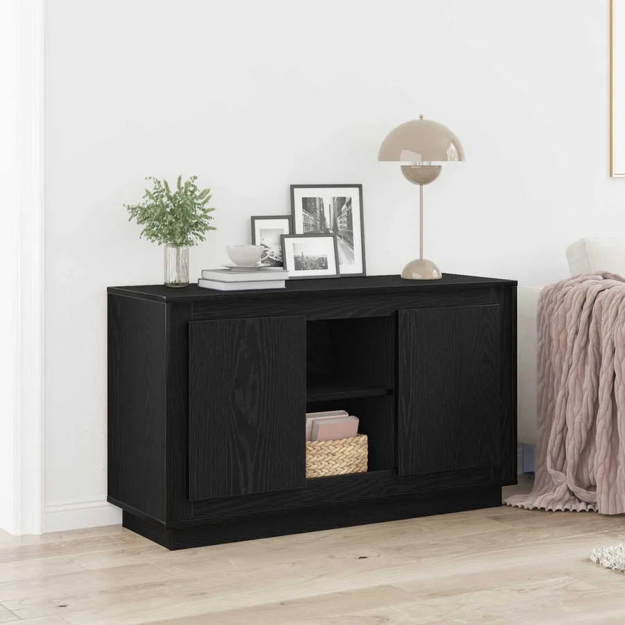 Buffet Chêne noir 102 x 35 x 60 cm Bois d'ingénierie