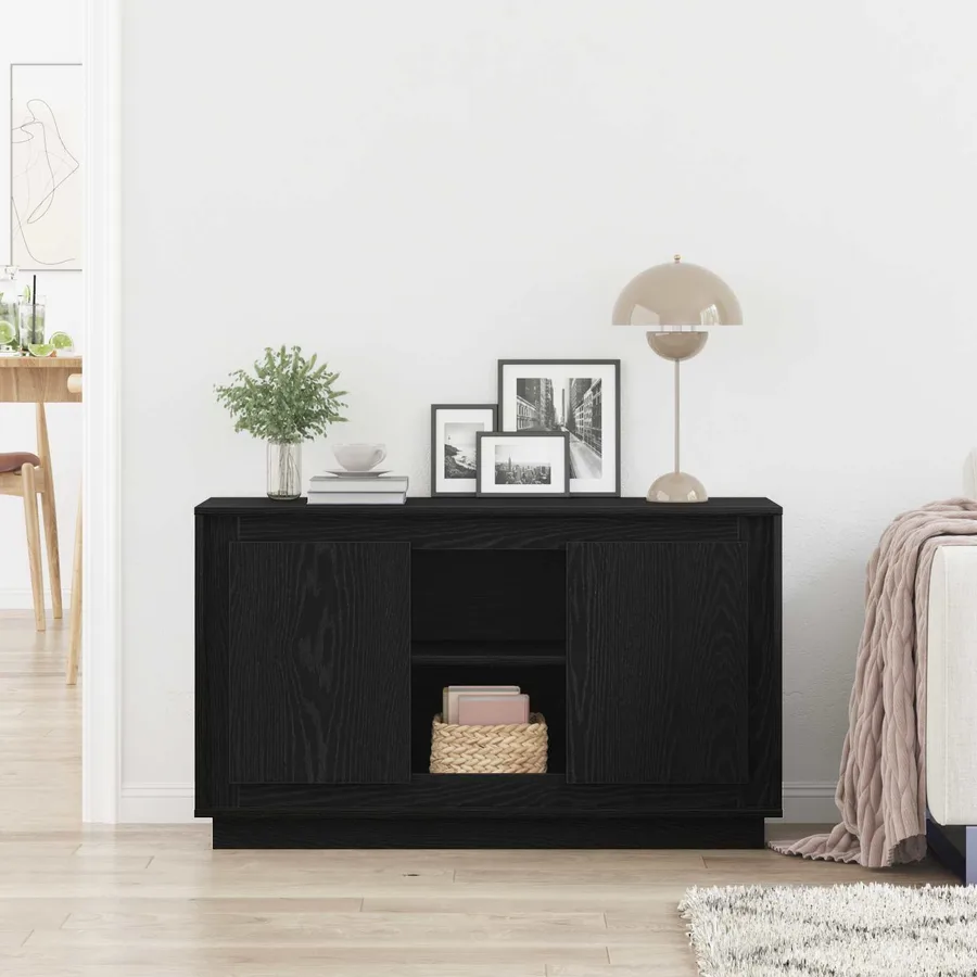 Buffet Chêne noir 102 x 35 x 60 cm Bois d'ingénierie - 4