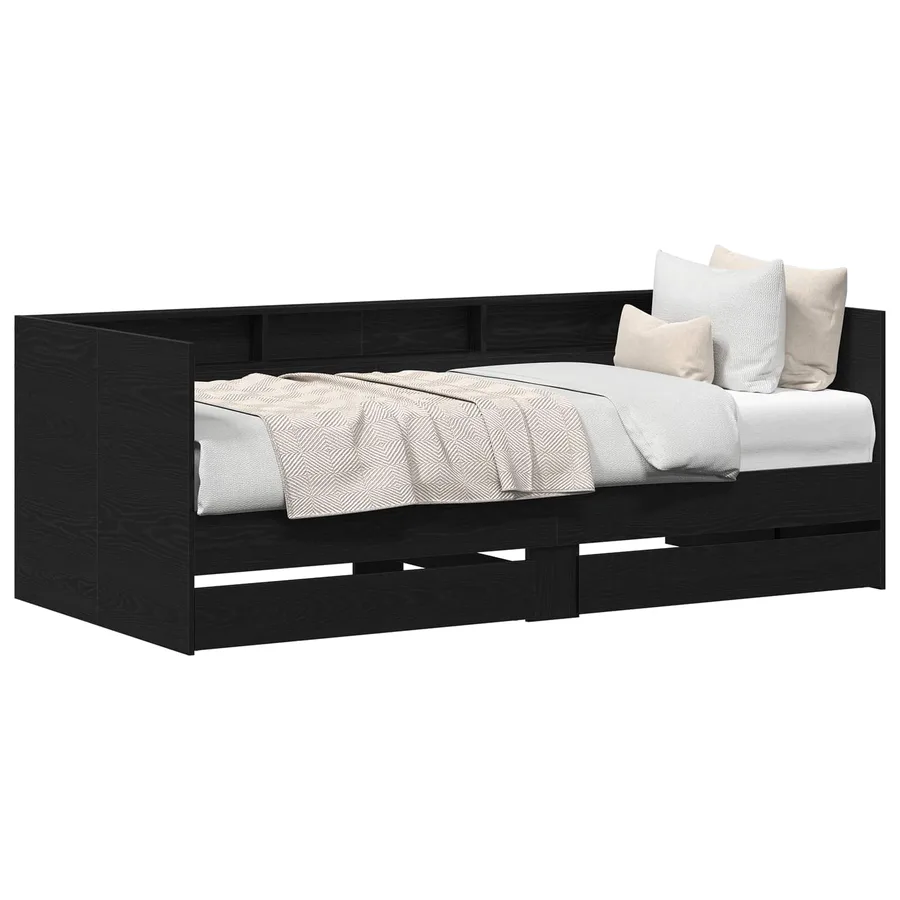 Lit d'appoint Chêne noir 100 x 200 cm Bois d'ingénierie - 2