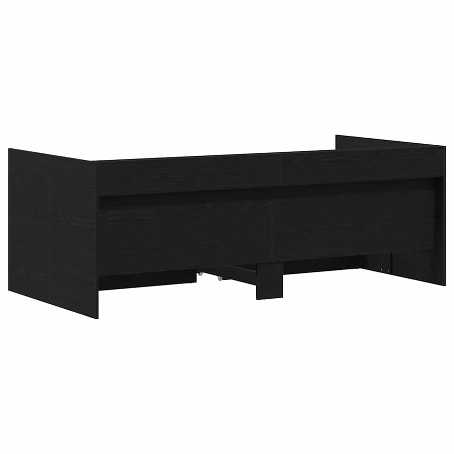 Lit d'appoint Chêne noir 100 x 200 cm Bois d'ingénierie - 6