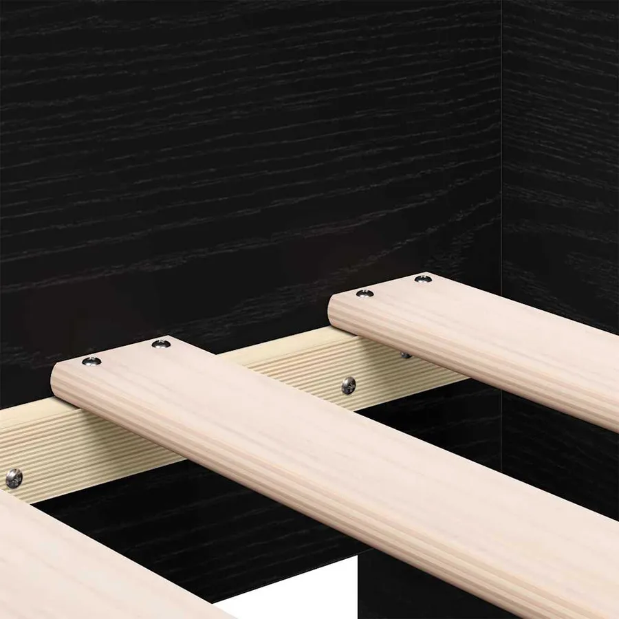 Lit d'appoint Chêne noir 100 x 200 cm Bois d'ingénierie - 9