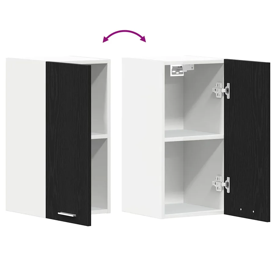 Armoire suspendue en chêne noir 30x31x60 cm bois d'ingénierie - 9