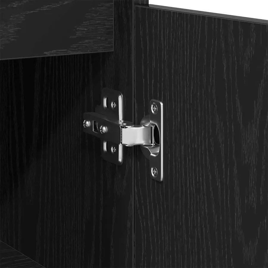 Cabinet de salle de bain avec porte Chêne noir 30 x 30 x 100 cm - 10